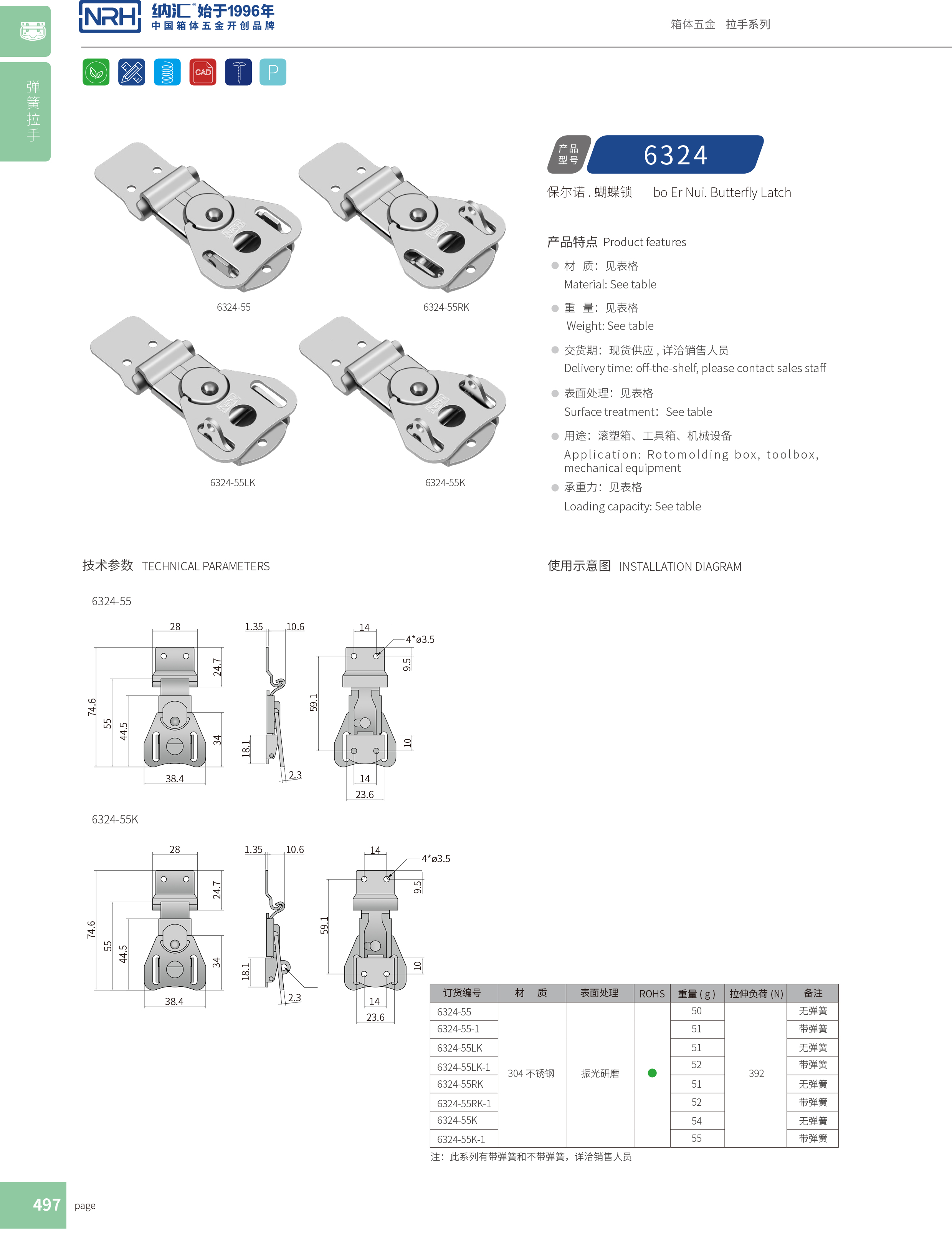 蝴蝶锁芯6324-55医疗猪猪视频APP下载苹果版_不锈钢小箱扣_NRH钓鱼箱锁扣
